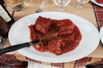 one of the top ten meals of my life, ox tail in marinara and ox blood sauce